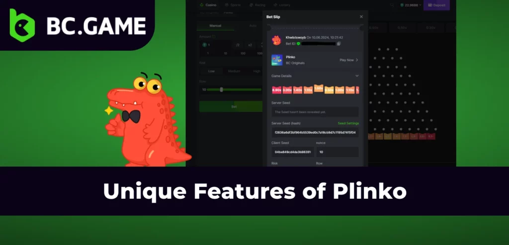 Plinko game and it's unique features
